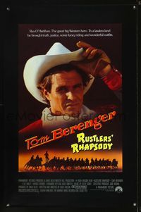 3u493 RUSTLERS' RHAPSODY one-sheet poster '85 cowboy western parody, cool close-up of Tom Berenger!