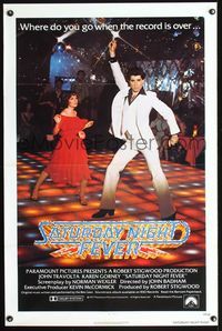 3u499 SATURDAY NIGHT FEVER int'l one-sheet poster '77 best image of disco dancer John Travolta!