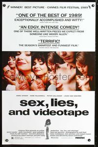 3u513 SEX, LIES, & VIDEOTAPE one-sheet poster '89 James Spader, Andie MacDowell, Steven Soderbergh