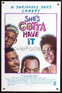 3u517 SHE'S GOTTA HAVE IT 1sheet '86 A Spike Lee Joint, Tracy Camila Johns, seriously sexy comedy!