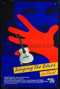 3u525 SINGING THE BLUES IN RED one-sheet movie poster '86 Ken Loach, great art of hand silhouette!