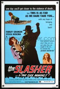 3u529 SLASHER one-sheet poster '74 Farley Granger is the sex maniac who kills only beautiful women!