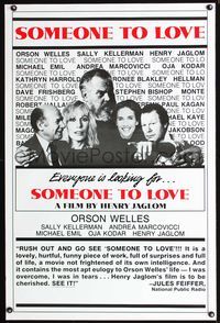 3u537 SOMEONE TO LOVE one-sheet '87 great image of Orson Welles, Sally Kellerman, Andrea Marcovicci