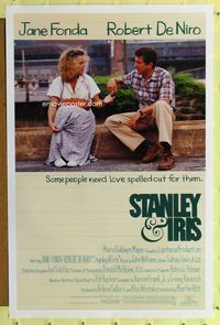 3u547 STANLEY & IRIS one-sheet '89 Robert De Niro sits with Jane Fonda, directed by Martin Ritt!