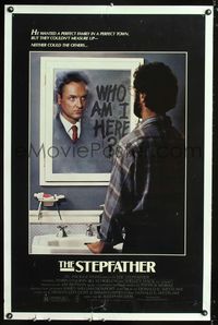 3u554 STEPFATHER one-sheet movie poster '86 psycho killer Terry O'Quinn staring in mirror!