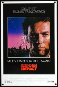3u567 SUDDEN IMPACT one-sheet poster '83 Clint Eastwood is at it again as Dirty Harry, great image!