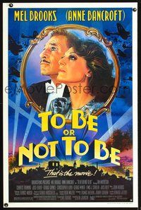 3u596 TO BE OR NOT TO BE one-sheet poster '83 art of Mel Brooks & Anne Bancroft by Drew Struzan!
