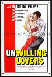 3u624 UNWILLING LOVERS one-sheet movie poster '77 great art of very sexy Jody Maxwell!