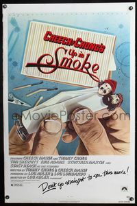 3u625 UP IN SMOKE one-sheet '78 Cheech & Chong marijuana drug classic, great Scakisbrick artwork!