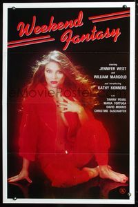 3u643 WEEKEND FANTASY one-sheet '80s sexy Jennifer West has nothing on under her jacket, x-rated!