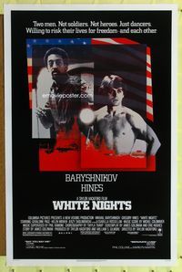 3u649 WHITE NIGHTS one-sheet movie poster '85 starring Russian ballet dancer Mikhail Baryshnikov!