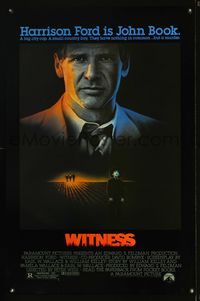 3u659 WITNESS one-sheet '85 big city cop Harrison Ford in Amish country, directed by Peter Weir!