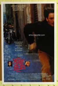 3u668 YEAR OF THE GUN one-sheet movie poster '91 Andrew McCarthy, Sharon Stone, cool chase image!
