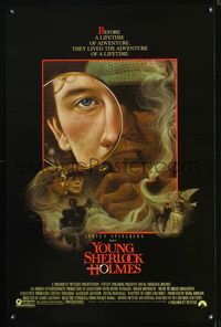 3u671 YOUNG SHERLOCK HOLMES 1sheet '85 Steven Spielberg, Nicholas Rowe, really cool detective art!