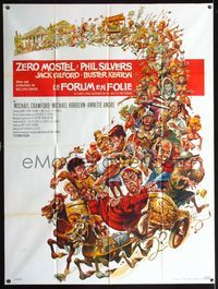 3v528 FUNNY THING HAPPENED ON THE WAY TO THE FORUM French 1panel '66 great Jack Davis art of cast!