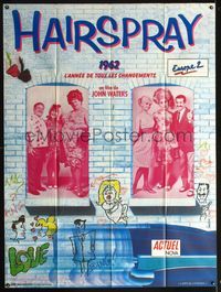 3v543 HAIRSPRAY French one-panel '88 cult musical by John Waters, Ricki Lake, Divine, different art!