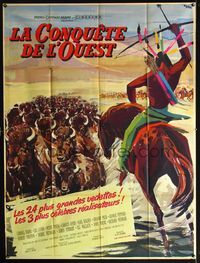 3v554 HOW THE WEST WAS WON French one-panel '64 John Ford epic, best different art by Ercole Brini!