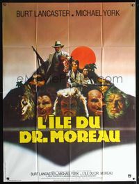 3v564 ISLAND OF DR. MOREAU French one-panel poster '77 Michael York, mad scientist Burt Lancaster!