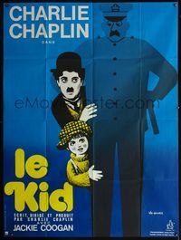 3v569 KID French one-panel R70s great art of Charlie Chaplin, Jackie Coogan & cop by Leo Kouper!