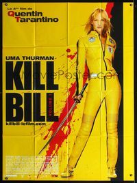 3v571 KILL BILL: VOL. 1 French one-panel '03 Quentin Tarantino, full-length Uma Thurman with katana!