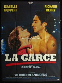 3v578 LA GARCE French one-panel poster '84 close up of Isabelle Huppert & barechested Richard Berry!