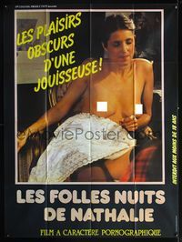 3v594 LES FOLLES NUITS DE NATHALIE French one-panel poster '82 close up of topless Marianne Foures!