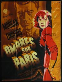 3v696 TO THE VICTOR French one-panel '48 cool art of Dennis Morgan & Viveca Lindfors by Pigeot!