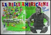 3v378 LA BELLE AMERICAINE French two-panel poster '62 Robert Dhery, Colette Brosset, Alfred Adam