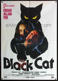3v208 BLACK CAT Italian one-panel poster '80 Lucio Fulci's Il Gatto Nero, cool feline horror art!