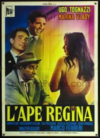 3v230 CONJUGAL BED Italian one-panel '63 L'Ape Regina, top male stars lust after sexy Marina Vlady!