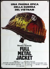 3v252 FULL METAL JACKET Italian one-panel poster '87 Stanley Kubrick bizarre Vietnam War movie!