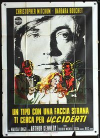 3v260 HEAVY DUES Italian one-panel poster '73 art of Barbara Bouchet attacked, Christopher Mitchum