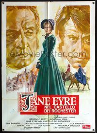3v270 JANE EYRE Italian one-panel '71 art of Susannah York & George C. Scott by Averado Ciriello!