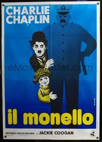 3v274 KID Italian one-panel R60s great art of Charlie Chaplin, Jackie Coogan & cop by Leo Kouper!