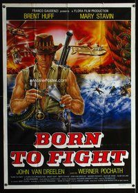 3v213 BORN TO FIGHT Italian 1p '89 Nato per combattere, cool art of man draining venom from snake!