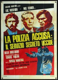 3v335 SILENT ACTION Italian one-panel movie poster '75 Luc Merenda, Mel Ferrer, Tomas Milan