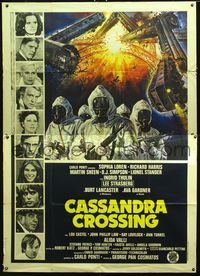 3v140 CASSANDRA CROSSING Italian 2p '77 Sophia Loren, Richard Harris, cool quarantined train art!