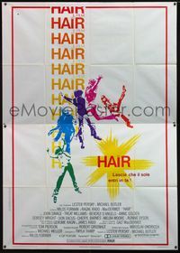 3v156 HAIR Italian two-panel poster '79 Milos Forman, Treat Williams, musical, let the sun shine in!
