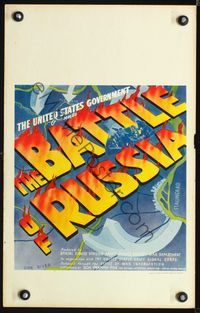 3v010 BATTLE OF RUSSIA window card '43 directed by Frank Capra for the U.S. Army, cool artwork!