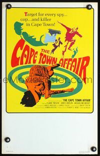 3v025 CAPE TOWN AFFAIR window card '67 Claire Trevor, James Brolin, cool psychedelic art & design!