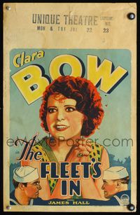 3v049 FLEET'S IN WC '28 great head & shoulders art of sexy redheaded Clara Bow & Navy sailors!