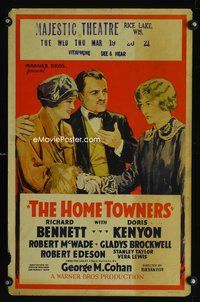 3v064 HOME TOWNERS WC '28 George M. Cohan's story of 50 year old man & his pretty mid-life crisis!