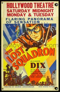 3v078 LOST SQUADRON WC '32 wonderful deco art of pilot Richard Dix being filmed by Von Stroheim!
