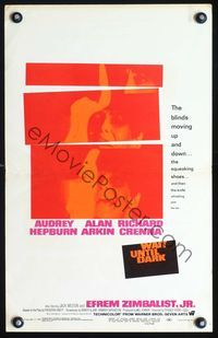 3v125 WAIT UNTIL DARK window card movie poster '67 blind Audrey Hepburn is terrorized by a burglar!