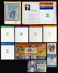 3w130 GUYS & DOLLS deluxe pressbook '55 super elaborate color cover + 5 interior sections!