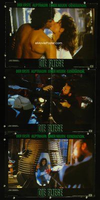 3w066 FLY 3 German movie lobby cards '86 David Cronenberg, Jeff Goldblum, Geena Davis