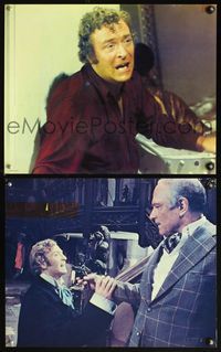 3w088 SLEUTH 2 color 16x20 stills '72 two great close images of Laurence Olivier & Michael Caine!