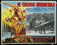 3w215 AMAZING COLOSSAL MAN Mexican lobby card '57 Bert I. Gordon, great art of the giant monster!