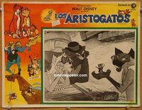 3w223 ARISTOCATS Mexican movie lobby card '71 Walt Disney feline jazz musical cartoon, great image!