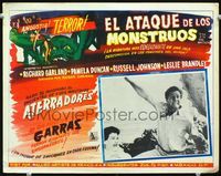 3w226 ATTACK OF THE CRAB MONSTERS Mexican LC '57Roger Corman, great inset image of couple in peril!
